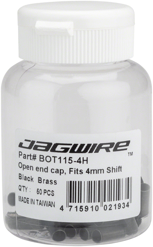 Jagwire 4mm Open Brass End Cap Bottle of 50 Black-Goodwynn's