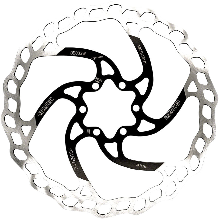 Galfer MTB Disc Brake Rotor - 180mm 6-Bolt 1.8mm