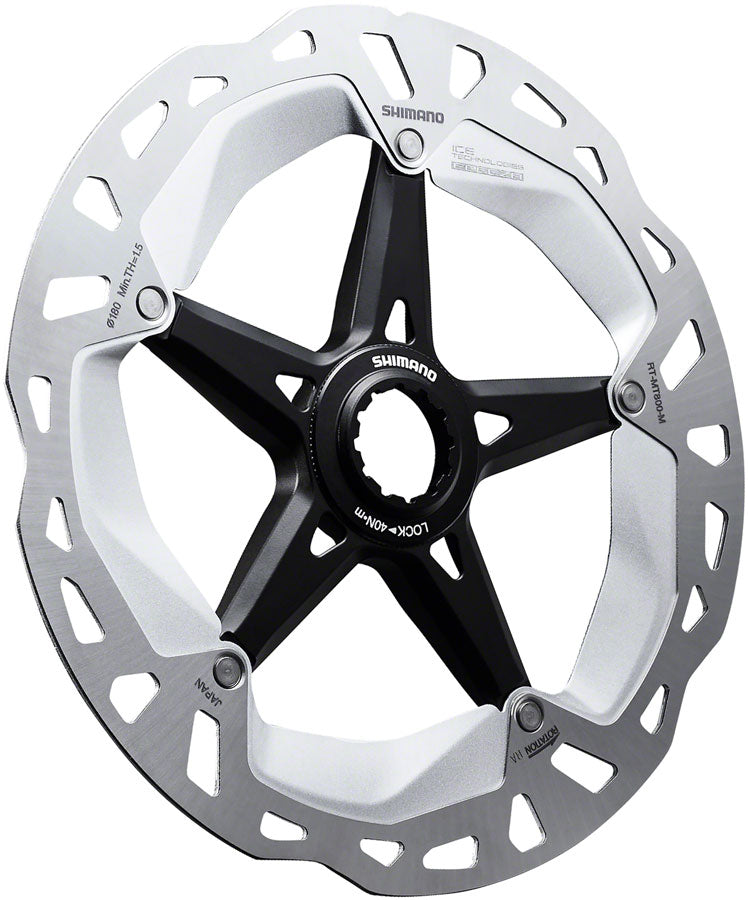 Shimano Deore XT RT-MT800-L Disc Brake Rotor External Lockring - 203mm Center Lock Silver/BLK