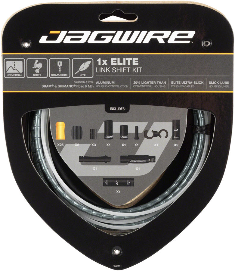 Jagwire 1x Elite Link Shift Cable Kit SRAM/Shimano Polished Ultra-Slick Cable Ltd. Gray-Goodwynn&#39;sGoodwynn&#39;s