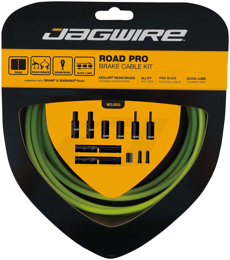 Jagwire Pro Brake Cable Kit Road SRAM/Shimano Organic Green-Goodwynn&#39;sGoodwynn&#39;s