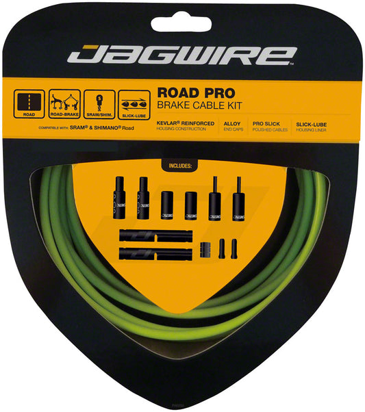 Jagwire Pro Brake Cable Kit Road SRAM/Shimano Organic Green-Goodwynn's