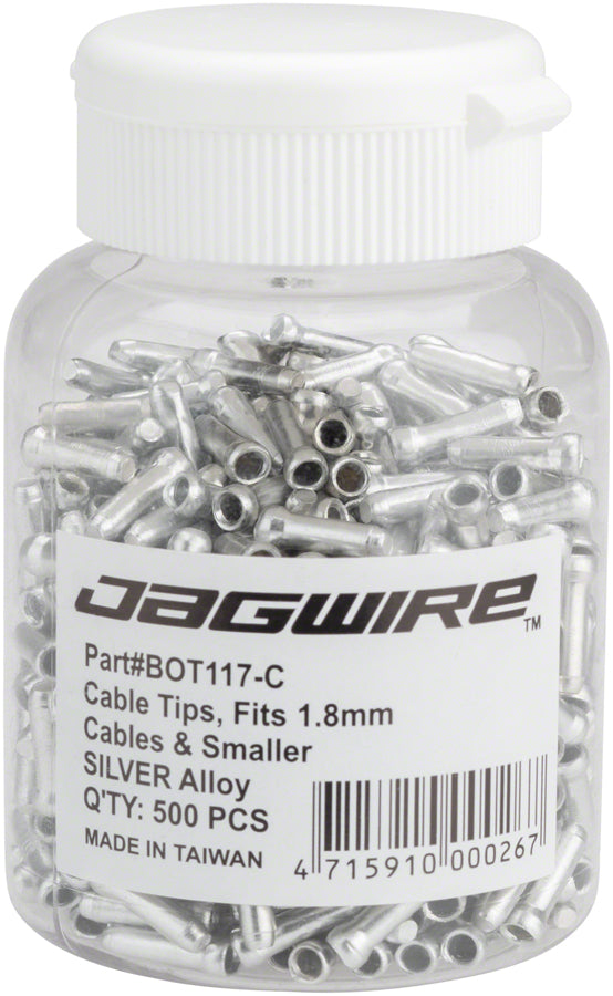 Jagwire 1.8mm Cable End Crimps SIlver Bottle/500-Goodwynn&#39;sGoodwynn&#39;s