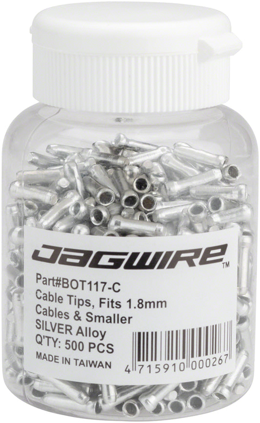 Jagwire 1.8mm Cable End Crimps SIlver Bottle/500-Goodwynn's