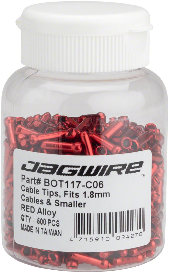 Jagwire 1.8mm Cable End Crimps Red Bottle/500-Goodwynn&#39;sGoodwynn&#39;s