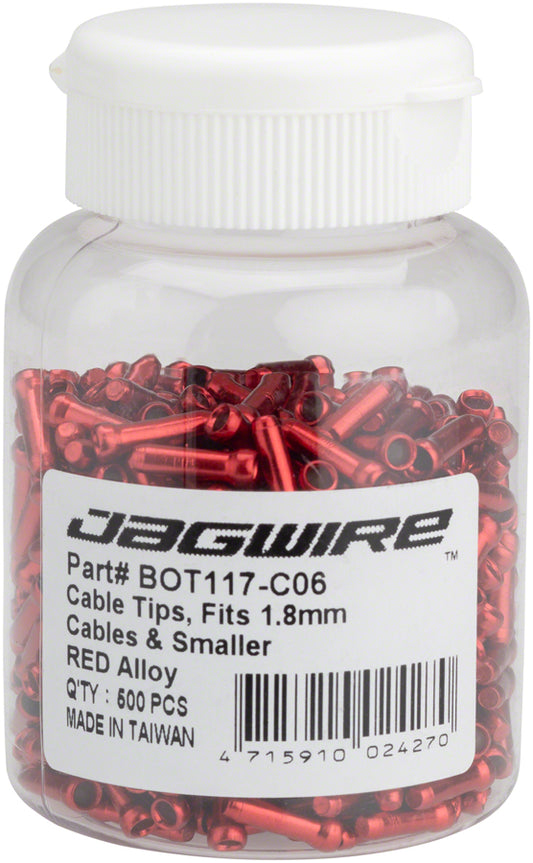 Jagwire 1.8mm Cable End Crimps Red Bottle/500-Goodwynn's