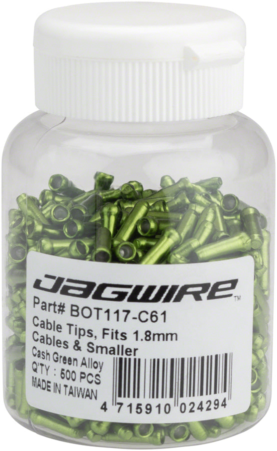 Jagwire 1.8mm Cable End Crimps Green Bottle/500-Goodwynn&#39;sGoodwynn&#39;s