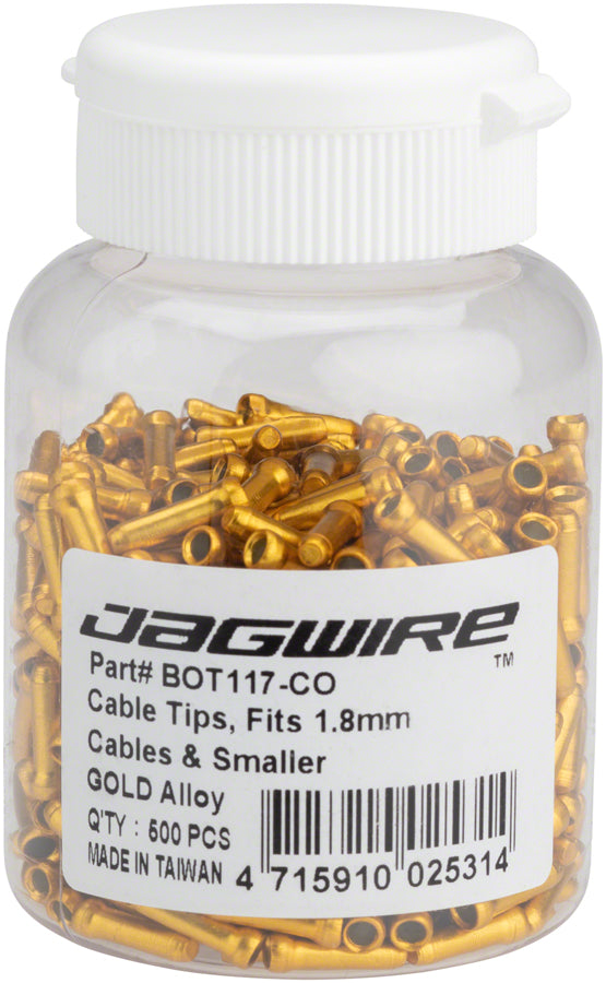 Jagwire 1.8mm Cable End Crimps Gold Bottle/500-Goodwynn&#39;sGoodwynn&#39;s