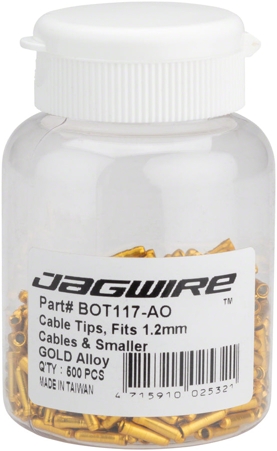 Jagwire 1.2mm Cable End Crimps Gold Bottle/500-Goodwynn&#39;sGoodwynn&#39;s