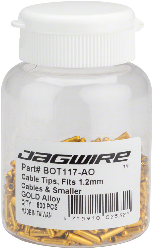 Jagwire 1.2mm Cable End Crimps Gold Bottle/500-Goodwynn's