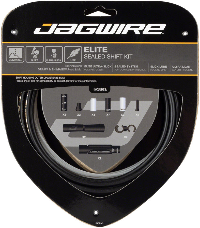 Jagwire Elite Sealed Shift Cable Kit - SRAM/Shimano Ultra-Slick Uncoated Cables BLK-Goodwynn&#39;sGoodwynn&#39;s