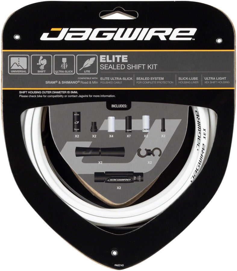 Jagwire Elite Sealed Shift Cable Kit - SRAM/Shimano Ultra-Slick Uncoated Cables White-Goodwynn&#39;sGoodwynn&#39;s