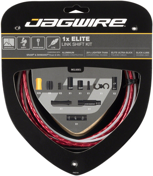 Jagwire 1x Elite Link Shift Cable Kit SRAM/Shimano Polished Ultra-Slick Cable Red-Goodwynn's