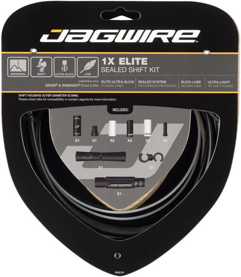 Jagwire 1x Elite Sealed Shift Cable Kit - SRAM/Shimano Polished Ultra-Slick Cables BLK-Goodwynn&#39;sGoodwynn&#39;s