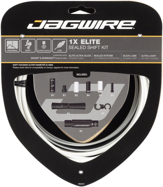 Jagwire 1x Elite Sealed Shift Cable Kit - SRAM/Shimano Polished Ultra-Slick Cables White-Goodwynn's