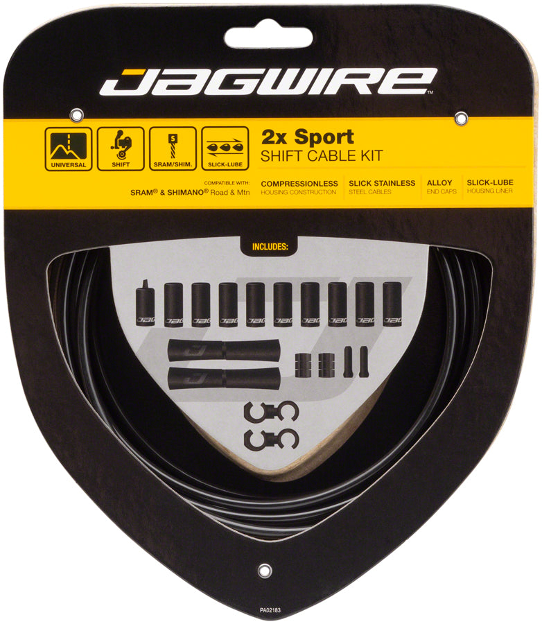 Jagwire 2x Sport Shift Cable Kit SRAM/Shimano Black-Goodwynn&#39;sGoodwynn&#39;s