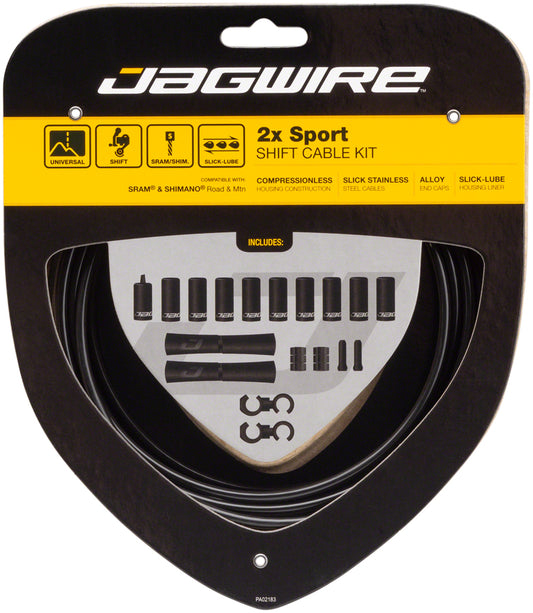 Jagwire 2x Sport Shift Cable Kit SRAM/Shimano Black-Goodwynn's