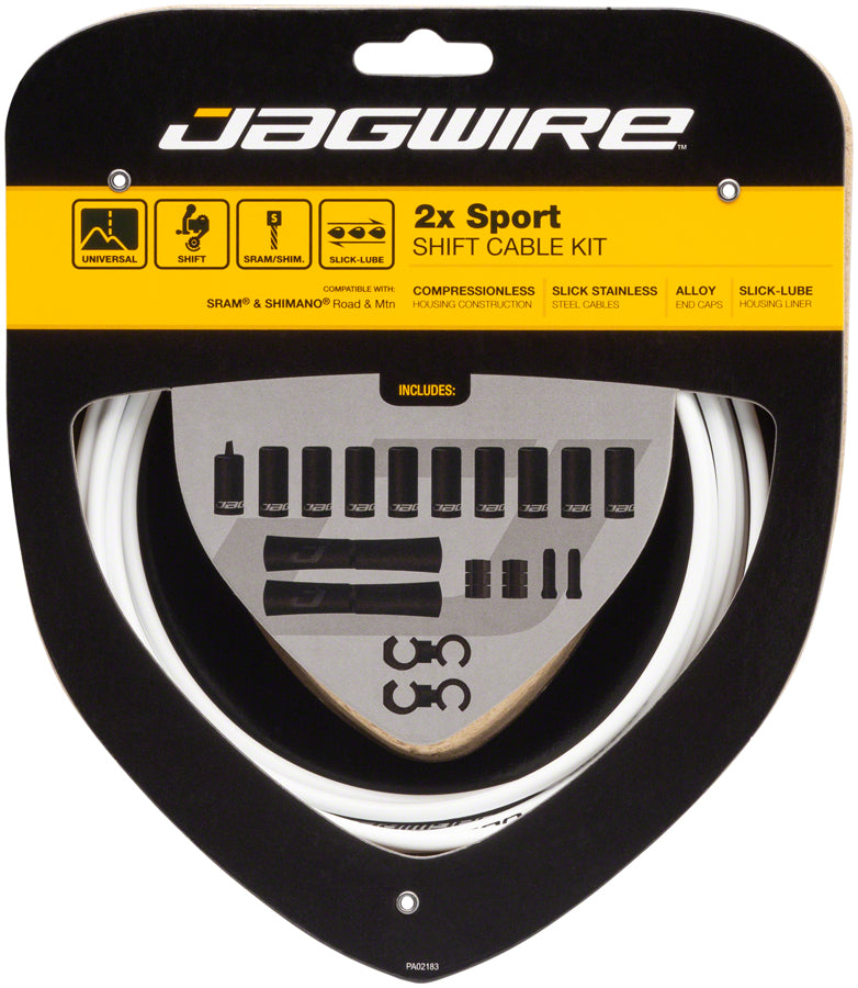 Jagwire 2x Sport Shift Cable Kit SRAM/Shimano White-Goodwynn&#39;sGoodwynn&#39;s