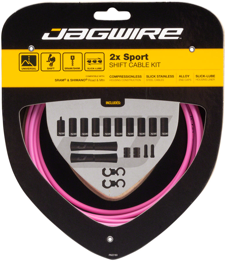 Jagwire 2x Sport Shift Cable Kit SRAM/Shimano Pink