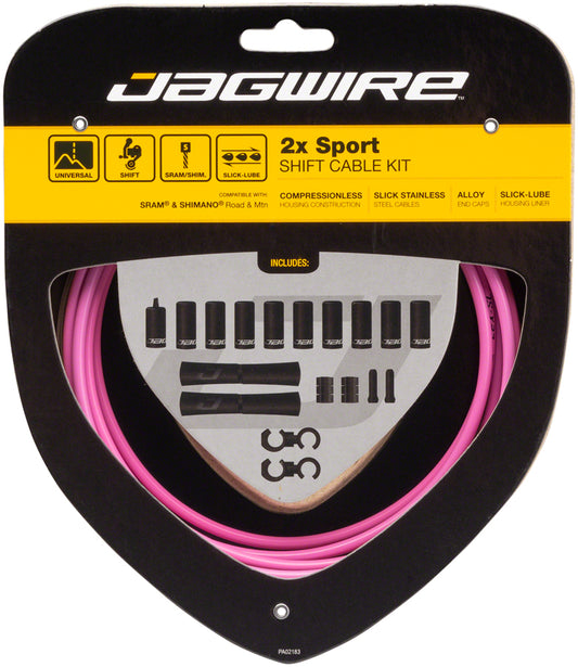 Jagwire 2x Sport Shift Cable Kit SRAM/Shimano Pink-Goodwynn's