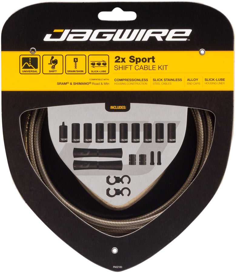 Jagwire 2x Sport Shift Cable Kit SRAM/Shimano Carbon Silver-Goodwynn&#39;sGoodwynn&#39;s