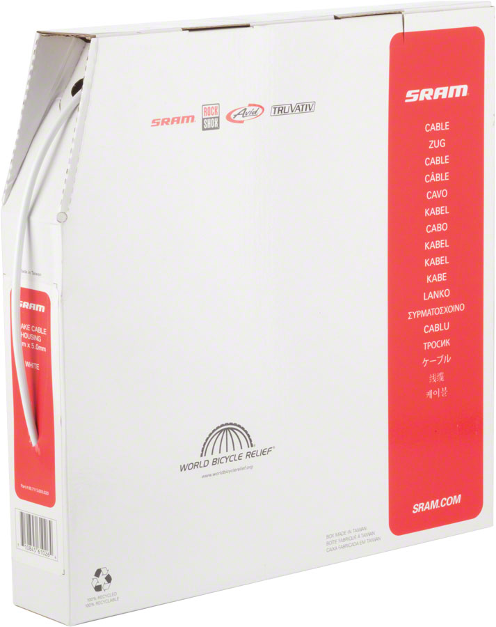 SRAM 5mm Brake Cable Housing White 30 Meter Filebox-Goodwynn&#39;sGoodwynn&#39;s