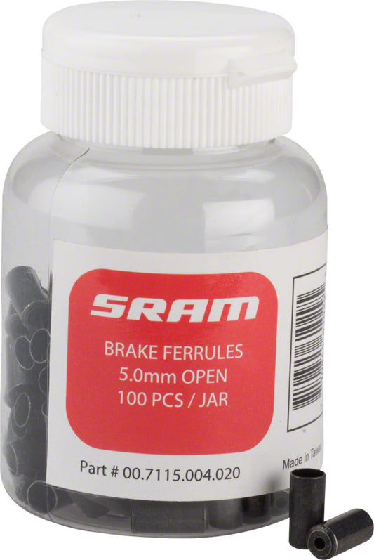 SRAM 5mm Brake Cable Housing Ferrules Black 100-count Jar-Goodwynn's