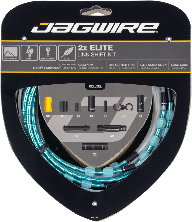 Jagwire 2x Elite Link Shift Cable Kit - SRAM/Shimano Polished Ultra-Slick Cables Ltd. Celeste-Goodwynn&#39;sGoodwynn&#39;s