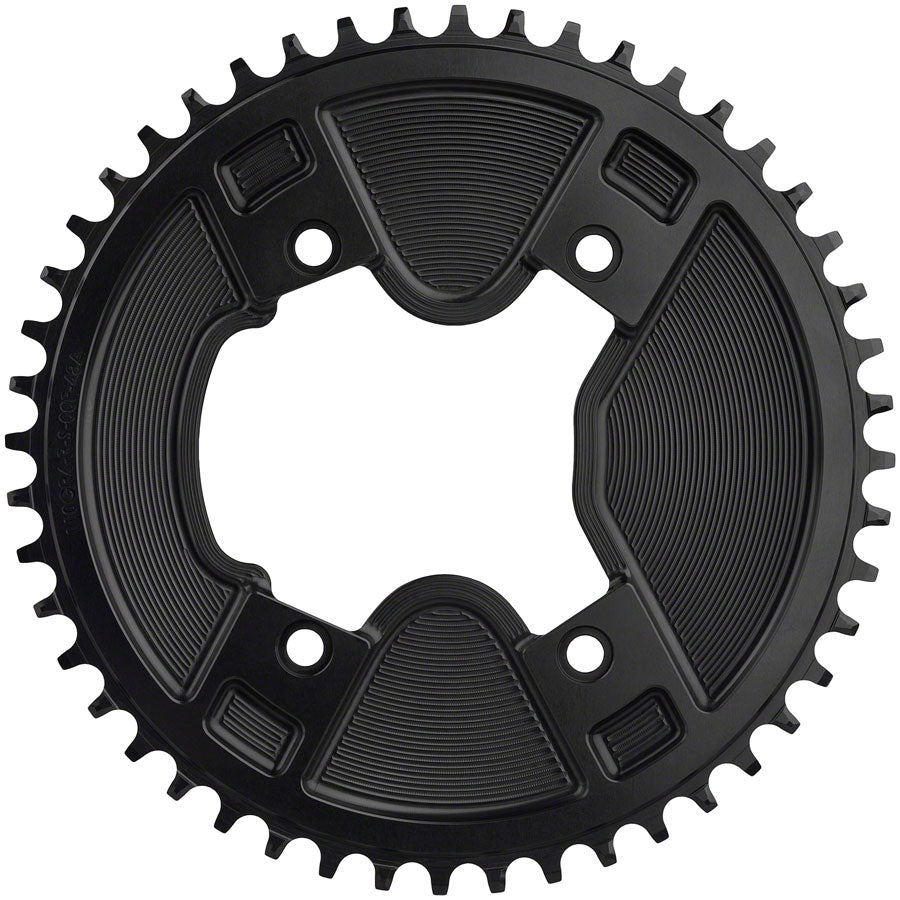 Wolf Tooth Aero 110 Asymmetric BCD Chainring - 48t 110 Asymmetric BCD 4-Bolt Drop-Stop ST For Shimano GRX 800 Series BLK