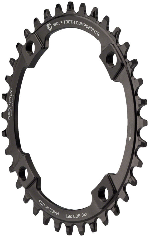 Wolf Tooth 120 BCD Chainring - 36t 120 BCD 4-Bolt Drop-Stop Black-Goodwynn&#39;sGoodwynn&#39;s