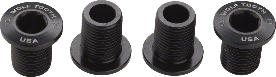 Wolf Tooth Set of Chainring Bolts 104 x 30T Rings 10 mm long 4-Pieces BLK-Goodwynn&#39;sGoodwynn&#39;s