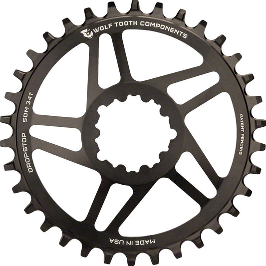 Wolf Tooth Direct Mount Chainring - 26t SRAM Direct Mount Drop-Stop A For SRAM 3-Bolt Cranksets 6mm Offset BLK-Goodwynn's