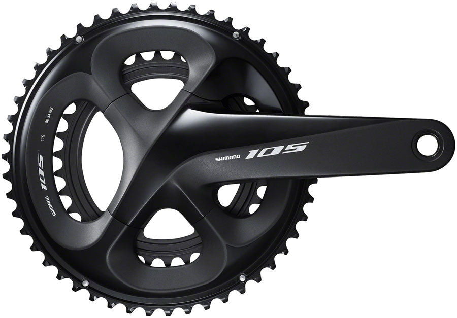 Shimano 105 FC-R7000 Crankset - 160mm 11-Speed W/O Rings 110 BCD Hollowtech Crank Arms Hollowtech II Spindle Interface BLK