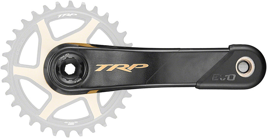 TRP CK-9050 EVO Crankset - 165mm 12-Speed For 68/73mm Frame BB DM CINCH Chainring Interface 30mm Spindle Carbon BLK/Gold