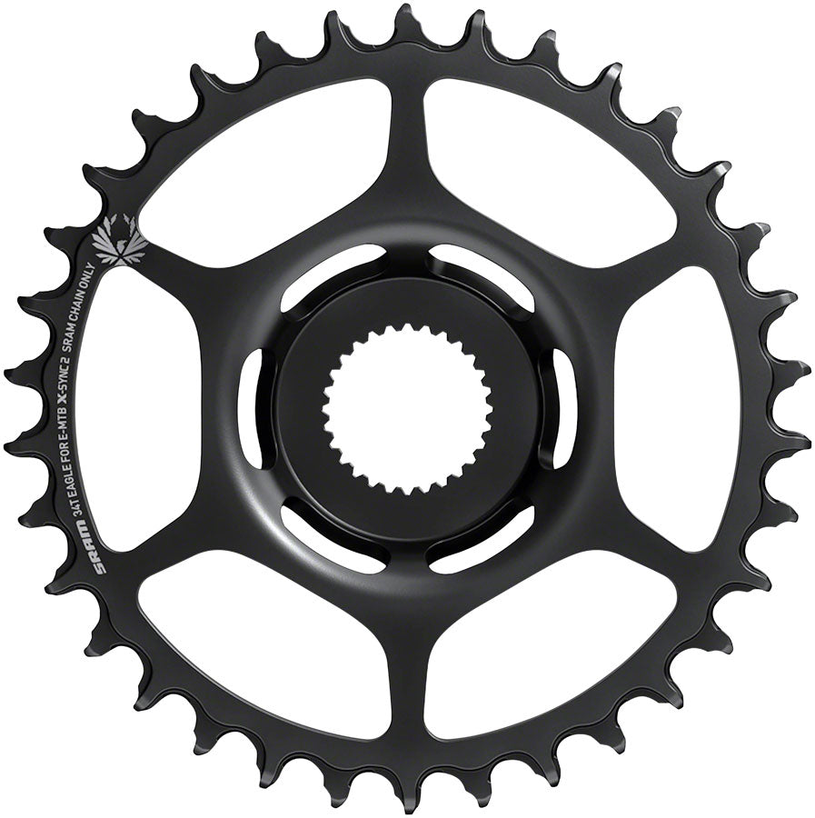 SRAM 34t Bosch Direct Mount 11/12-Speed X-Sync2 Eagle Chainring Black-Goodwynn&#39;sGoodwynn&#39;s