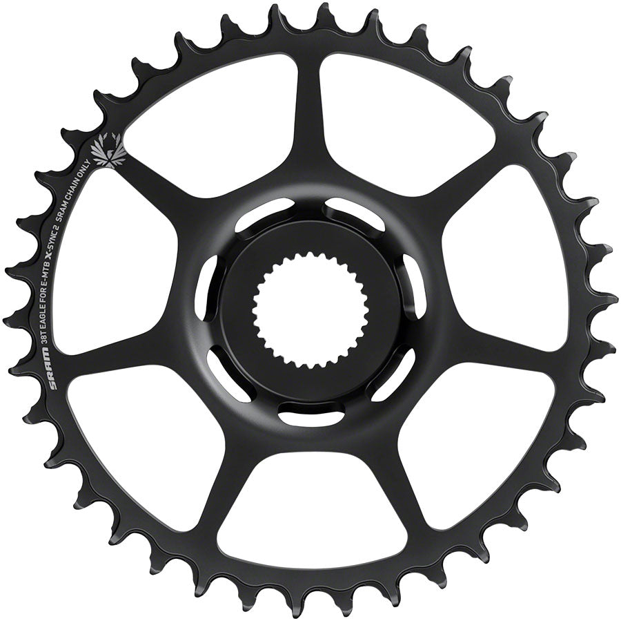 SRAM 38t Bosch Direct Mount 11/12-Speed X-Sync2 Eagle Chainring Black