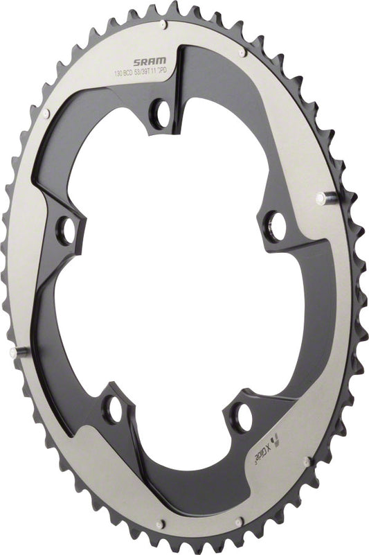 SRAM Red 22 53T 130mm BCD YAW Chainring Gray Hidden Non-Hidden Bolt Use 39T-Goodwynn's