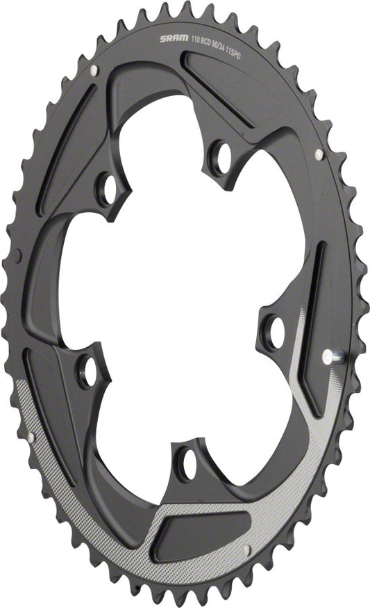 SRAM 50 Teeth 110mm BCD 11-Speed Yaw Chainring BLK Silver Trim Use 34T-Goodwynn's