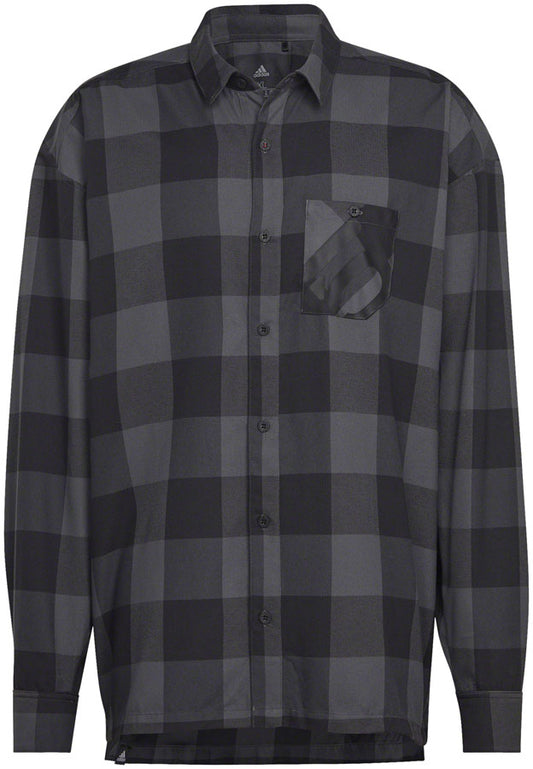 Five Ten Long Sleeve Flannel Shirt - Gray/Black Small-Goodwynn's