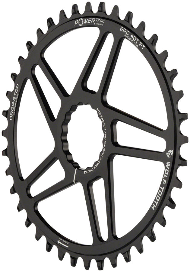 Wolf Tooth Elliptical Direct Mount Chainring - 40t RaceFace/Easton CINCH Direct Mount 3mm Offset Drop-Stop Flattop Compatible BLK-Goodwynn&#39;sGoodwynn&#39;s