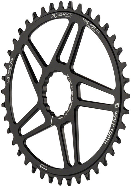 Wolf Tooth Elliptical Direct Mount Chainring - 40t RaceFace/Easton CINCH Direct Mount 3mm Offset Drop-Stop Flattop Compatible BLK