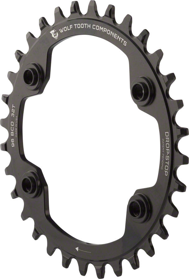 Wolf Tooth 96 BCD Chainring - 30t 96 Asymmetric BCD 4-Bolt Drop-Stop For Shimano XTR M9000 M9020 Cranks BLK-Goodwynn&#39;sGoodwynn&#39;s