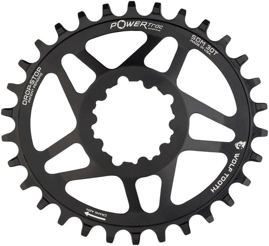 Wolf Tooth Elliptical Direct Mount Chainring - 34t SRAM Direct Mount Drop-Stop For SRAM 3-Bolt Cranksets 6mm Offset BLK-Goodwynn's