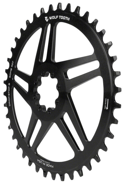 Wolf Tooth Direct Mount Chainring - 42t SRAM Direct Mount Drop-Stop B For SRAM 8-Bolt Cranksets 6mm Offset BLK