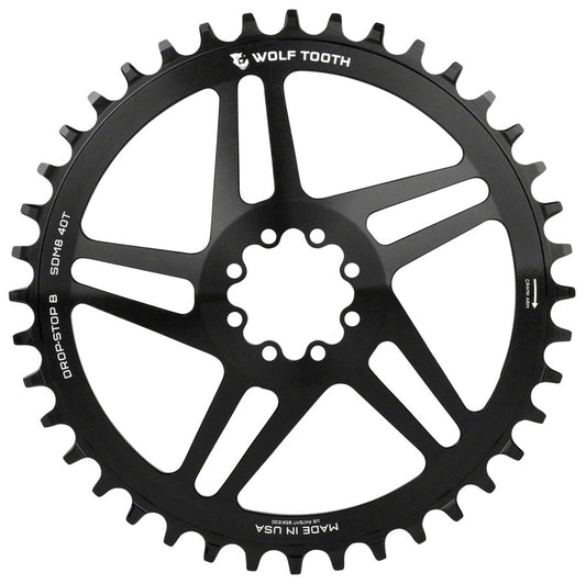 Wolf Tooth Direct Mount Chainring - 40t SRAM Direct Mount Drop-Stop B For SRAM 8-Bolt Cranksets 6mm Offset BLK-Goodwynn's