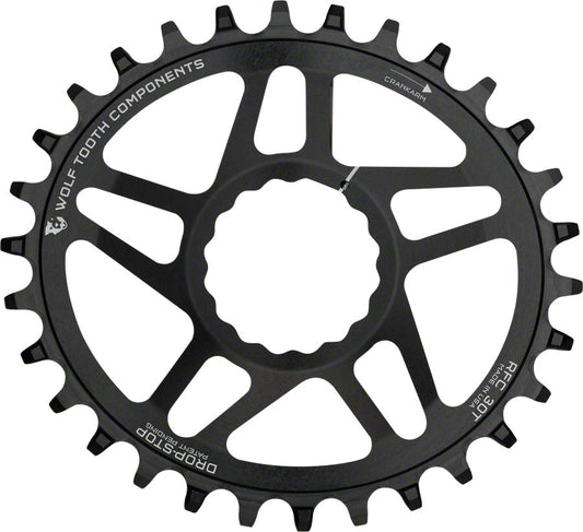 Wolf Tooth Elliptical Direct Mount Chainring - 30t RaceFace/Easton CINCH Direct Mount Drop-Stop 6mm Offset BLK-Goodwynn's