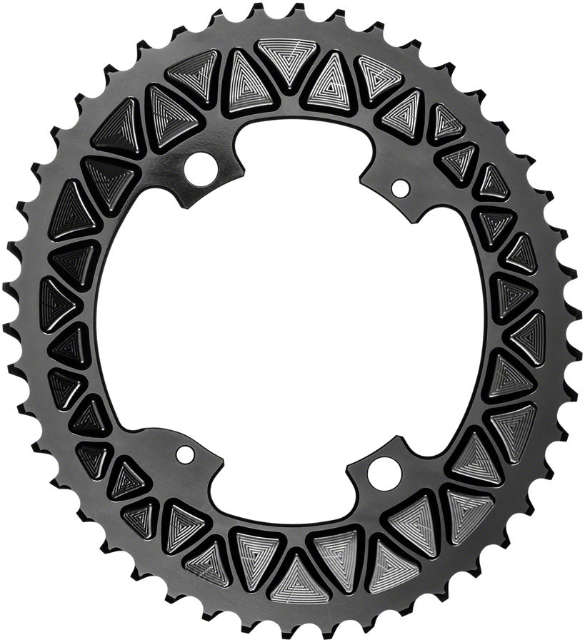 absoluteBLACK Premium Sub-Compact Oval 110 BCD Road Outer Chainring - 46t 110 Shimano Asymmetric BCD 4-Bolt BLK-Goodwynn&#39;sGoodwynn&#39;s