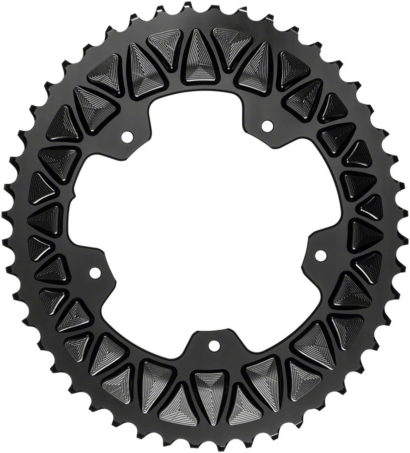 absoluteBLACK Premium Sub-Compact Oval 110 BCD Road Outer Chainring - 48t 110 BCD 5-Bolt BLK-Goodwynn&#39;sGoodwynn&#39;s