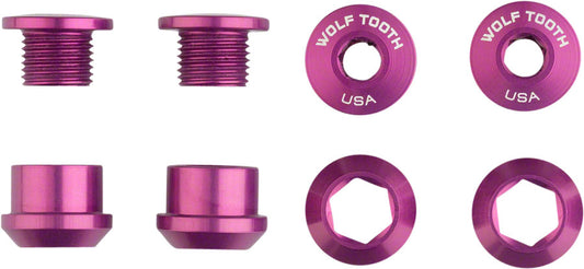 Wolf Tooth 1x Chainring Bolt Set - 6mm Dual Hex Fittings Set/4 Purple-Goodwynn's