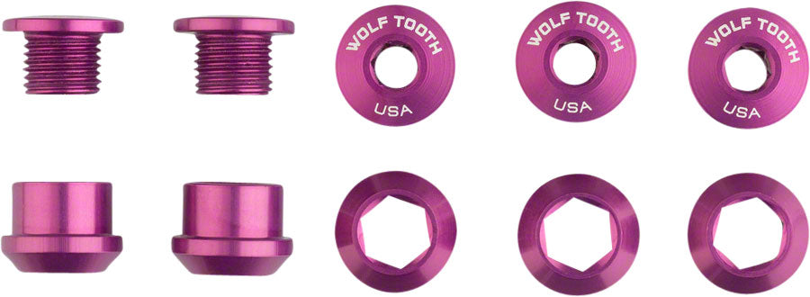 Wolf Tooth 1x Chainring Bolt Set - 6mm Dual Hex Fittings Set/5 Purple-Goodwynn&#39;sGoodwynn&#39;s